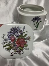 Vintage Floral Porcelain Vanity Box W/ Lid..Germaine Monteil Garden of Delight picture