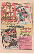 1977 SUPERMAN VS. WONDER WOMAN & RUDOLPH Super Sized DC Comic Promo PRINT AD ART picture