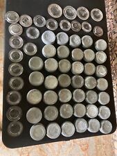Vintage Lot of Zinc Canning Jar Lids + Extra Glass Inserts picture