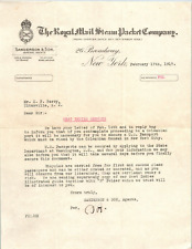 Nautical Royal Mail Steam Packet Co New York NY 1917 Letter Passport Bicycles picture