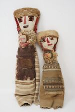 2 Vintage Chancay Mother With Child Burial Doll Textile Peruvian Folk Art  picture