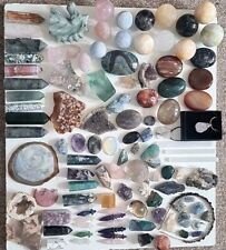 Crystal Large Collection Joblot Over 115 Pieces Spheres Clusters Palmstone Jewel picture