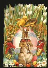 German Embossed Vintage Style Scrap Die Cut - Large Easter Bunny  BK5117 picture
