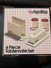 Vintage Sterilite 4 Piece Red Plastic Tablemate Set Butter Napkin Salt Pepper picture