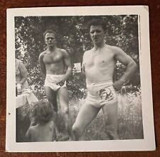VTG 1950s Photo Muscular Men Swimsuits Bulge Gay Interest Drinking Smoking picture