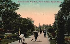 Vintage Postcard 1910 Commonwealth Ave. Mall Public Garden Boston Massachusetts picture