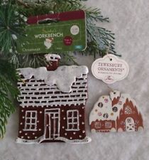 2 ~ NOS Vtg Gingerbread House Ornaments 