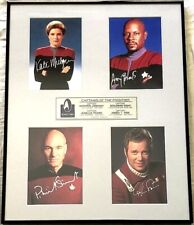 William Shatner Patrick Stewart Mulgrew signed Star Trek Captains photos framed picture