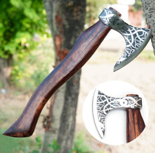 Custom Handmade Carbon Steel Viking Axe NORSE Axe Throwing Norse with Sheath picture