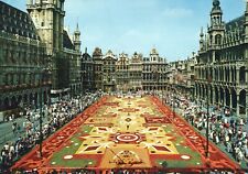Market Place, Flower Carpet, Brussels, Belgium Chrome 4x6 Postcards picture