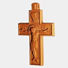 Handmade Orthodox Carved Wooden Cross Crucifix Christianity Jesus Christ 2 1/4
