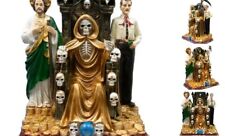 Santa Muerte with Jesus Malverde & St. Jude Statue | Large 14.5