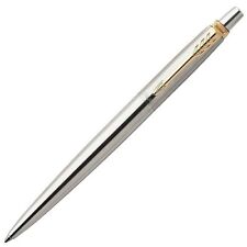 Excellent Parker Jotter Ballpoint Pen Stainless Steel + Gold Clip With Pen Box picture