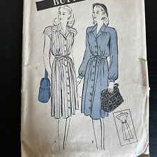 Vintage 1940s Butterick 3387 Button Down Gathered Dress Sewing Pattern 14 USED picture