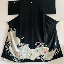Mirage Tomesode LONG Vintage Silk Japanese Kimono Robe Evening Dress Custome picture