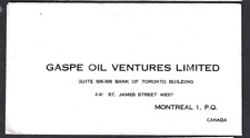 VINTAGE Pre Address Advertising Envelope Gaspe Oil Ventures Ltd, Montreal Canada picture