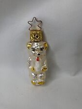 Christmas Glass Ornament Baby Bear 2.25 Inch Germany Inge Glas Old World #2 picture