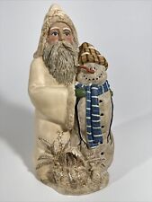 David Harden Folk Art Resin Santa Clause & Snowman Figurine 8