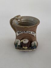 Vintage Whitefish MT Montana Hand Made Pottery Mug 3D Eagle Stoneware Bird picture
