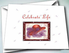 6 Red Hat CELEBRATE LIFE note cards & envelopes FOR RED HAT LADIES OF SOCIETY picture