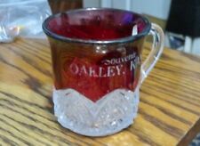 Oakley Kansas ruby mug EAPG early 1900s Heartband pattern FREE S&H picture