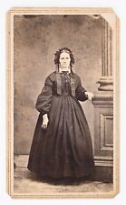 ANTIQUE CDV CIRCA 1860s A. HIGGINS OLDER LADY WEARING BONNET ELYRIA OHIO picture