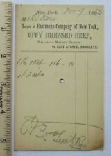 1893 East Avenue Wallabout Market Williamsburg Brooklyn New York NY Bill Receipt picture