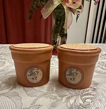 Portuguese Terra Cotta Jars Cottage Villa Made In PORTUGAL  Rooster Chickens picture