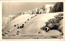 American Falls & Ice Mountains Niagara Falls New York People Ice Snow Postcard picture