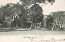 c1905 Court Square Soldiers Monument Panorama View Greenfield MA P462 picture