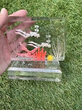 Underwater Scuba Unique Paperweight VTG WALD Reversed Carved Lucite Sculpture picture