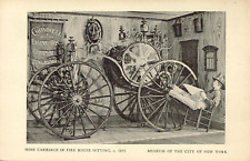 Vintage Hose Carriage in Fire House Setting Museum New York Postcard #94 Unused picture