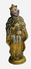 VTG Made In Italy Nativity Figures Replacement Wise Man Gold Tone Ceramic picture