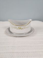 Mikasa Fine China Gravy Boat With Attached Under Plate Pattern Greenbriar L 2014 picture