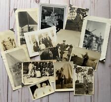 Antique Vintage Military Snapshot Photo Lot Injured Soldiers Navy Army Pets picture