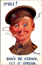 WWI Era Soldier Smile Dont Be Stingy Let It Spread A/S Reg Maurice British EQ5 picture