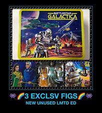 NEW VTG 70s Battlestar Galactica tv EXCLSV 3 Figures 2013 Lunchbox Tin UNUSED picture