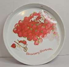 Vintage Strawberry Shortcake American Greetings Round Tin Metal Tray Cheinco picture