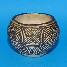 Vintage Acoma Pueblo Miniature Geometric Pot Bowl by Brenda Torivio Signed picture