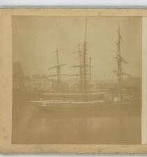 Two Unidentified Ships in Harbor or Port Stereoview picture
