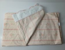 Vintage King Sheets 2 Flat Fitted Fieldcrest Peach Orange Floral Strip Scallop   picture