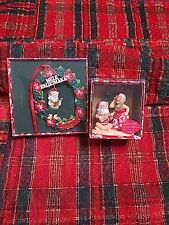 2 Island Heritage Hawaiian Christmas Ornaments Hawaii Santa & Dancing Mrs. Claus picture