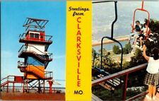 1960'S. CLARKSVILLE, MO. TOWER ATOP LOOKOUT POINT. SKYLIFT. POSTCARD DD8 picture