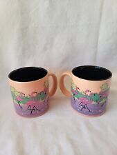 2 Vintage Flamingo Coffee Mug Retro Vintage Trailer Cup Russ Berrie & Co Inc.  picture