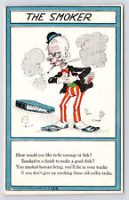 c1900s~1906 The Smoker~Warning~Arthur Livingston New York NY Art Postcard picture