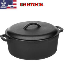 Pre-Seasoned Cast Iron Round Dutch Oven Pot with Lid and Dual Handles 7-Quart picture