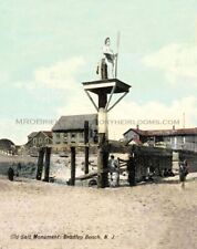 1908 Bradley Beach NJ Old Salt Monument at NJ Shore Vintage Postcard Art Print picture