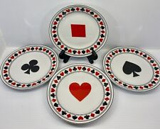 I Godinger And Co Dessert Plates Porcelain PLAYING CARD SNACK PLATES picture