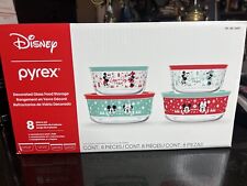 Disney Pyrex Christmas Mickey Mouse Holiday Food Storage Bowls 8 PCS Set New NIB picture