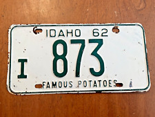 1962 Idaho License Plate Tag I 873 picture